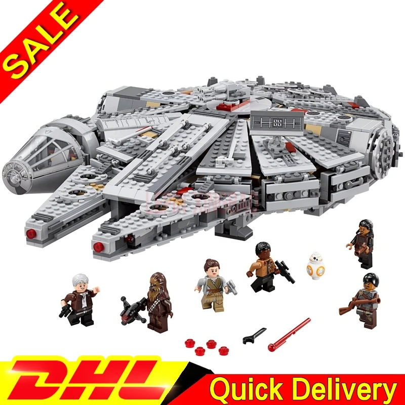 

DHL In Stock LP 05007 Star Series War Building Blocks Force Awakens Millennium 75105 Falcon Model Toys For Kid Christmas Gift