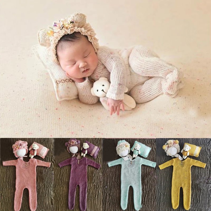 Комбинезон для фотосъемки новорожденных 0-3 месяца комплект из 4 предметов