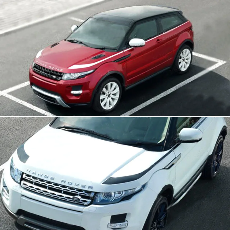 

2 шт., наклейки на переднюю головку и боковую полоску Land Rover Range Rover Evoque 2016 2017 2018