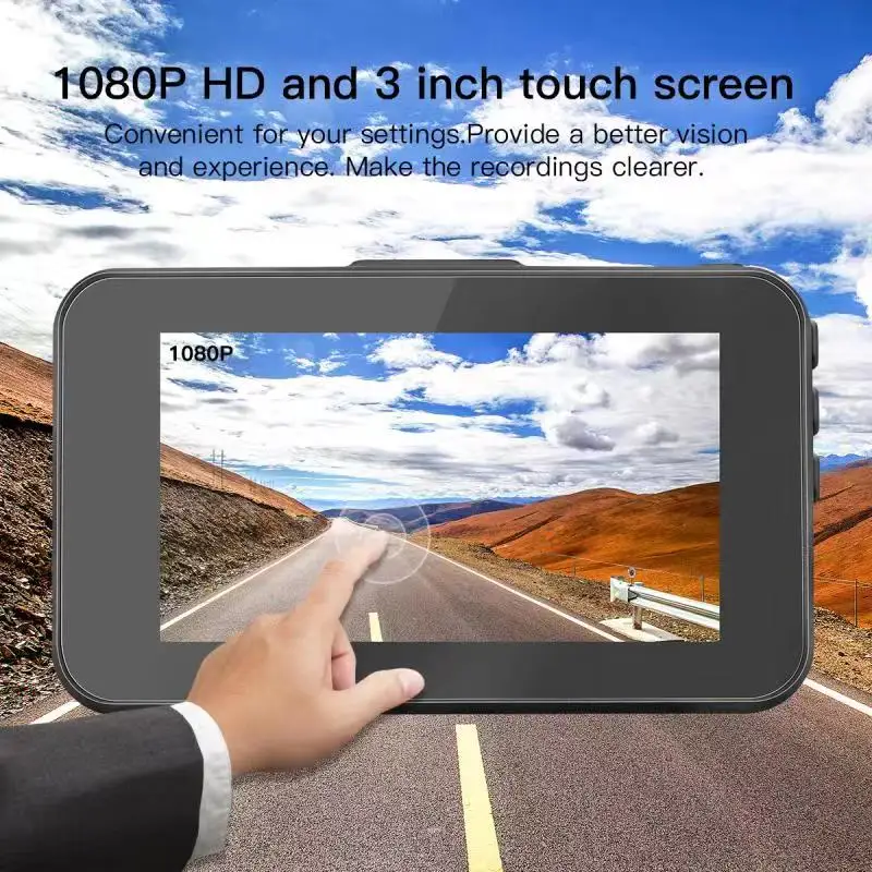 Видеорегистратор 3,0 дюймов ips Full HD 1296 P, Автомобильный видеорегистратор с сенсорным экраном, Автомобильный видеорегистратор, автомобильная камера