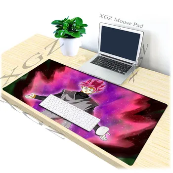 

XGZ Custom Large Mouse Pad Precision Black Lock Anime Dragon Ball Red Flame Computer Table Mat Speed Rubber Slip Dota Gamers Xxl