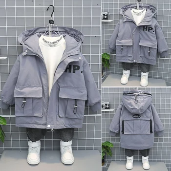

Thickening Parka for Toddler Boys Winter Jacket Warm Coat Children's Clothing Outerwear Oversized 2020 New Kids Coats Clothes