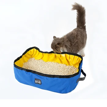 

Foldable Cat Litter Box Portable Waterproof Oxford Cloth PVC Litter Tray for Travel Camping Home Use