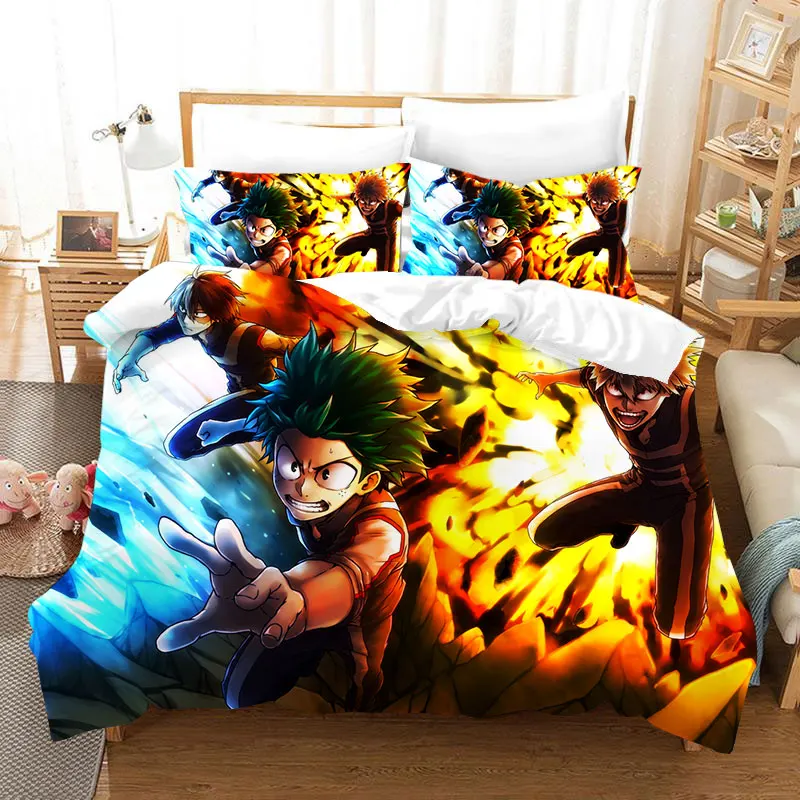 My Hero Academia Deku 3D Printed Bedding Set Bed Sheet And Quilt Cover