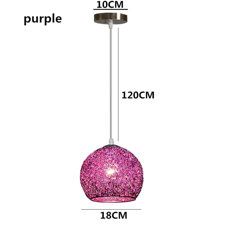 Современный крепкий Алюминиевый шар, подвесной светильник, винтажный светодиодный светильник для столовой, бара, магазина, украшения, внутреннее освещение, AC110-265V - Цвет корпуса: 0 purple
