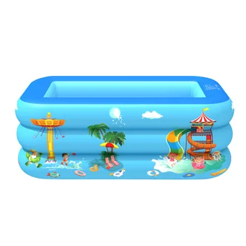 

1Pc Inflatable Swimming Pool Fishing Pool Sand Pool Water Mattress for Home Indoor Outdoor Playing Blue (Double Layer)