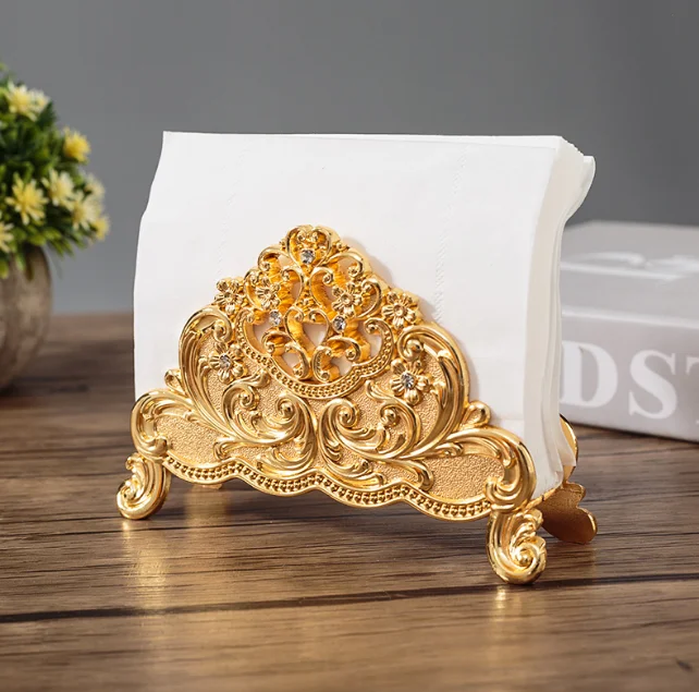 

Europe Style Table Tissue Holder Napkin Rack Stand Metal Art Craft Home Decoration Hotel Restaurant Desktop Cafe Ornaments Gift