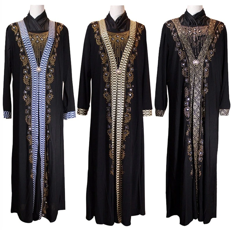 Dubai Abaya broderie robe longue femmes musulmanes Long Caftan Blouse Loose Casual Nouveau