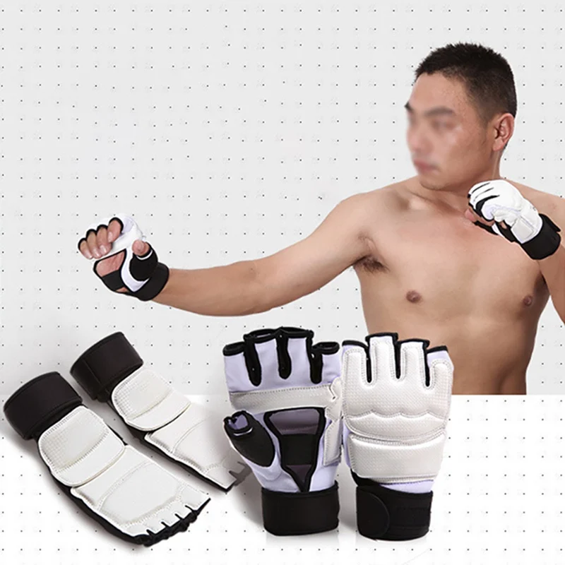 Высококачественные тхэквондо перчатки защитные устройства для рук фриттинг накладки для каратэ бокс черный белый тхэквондо защитные щитки для рук/ног 7 k