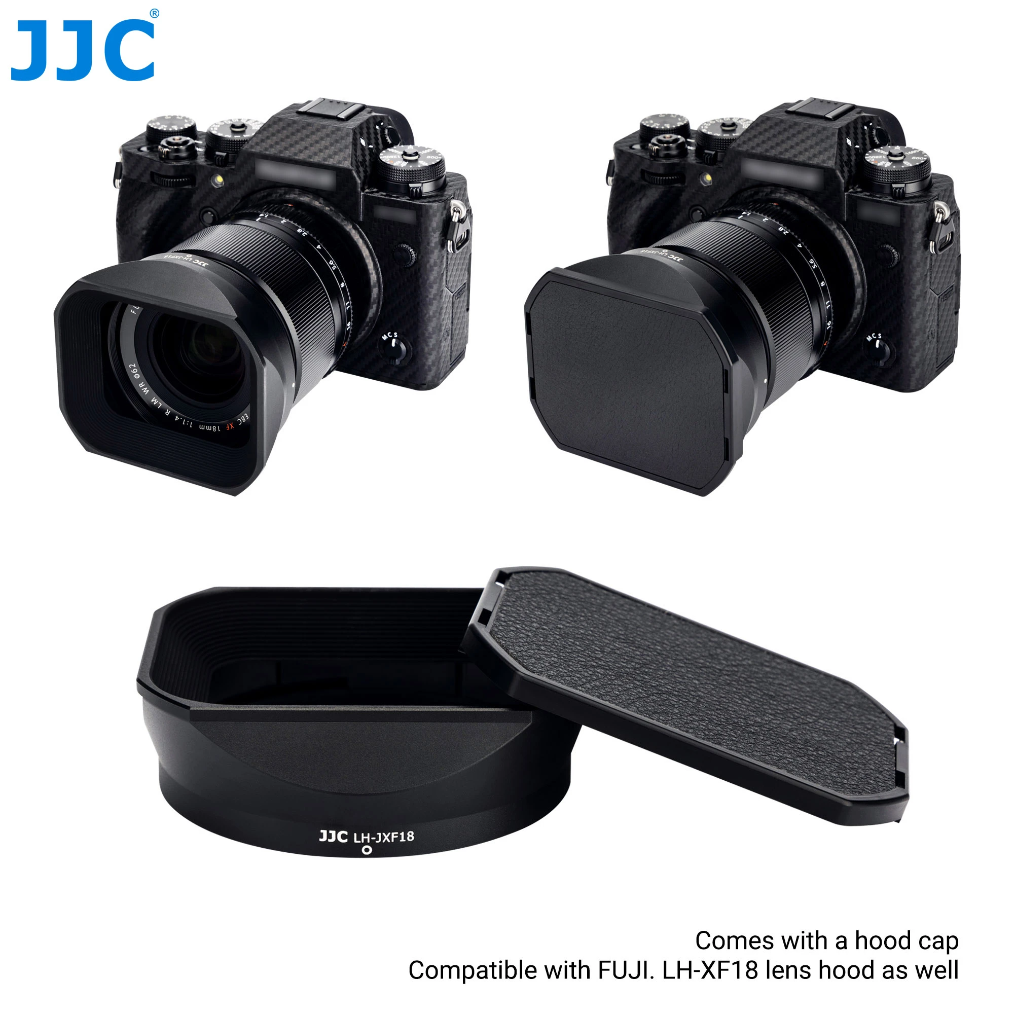 JJC LH XF18 Lens Hood + Hood Cap for Fujifilm XF 18mm f/1.4 R LM WR Lens on Fuji XS10 XT4 XA7