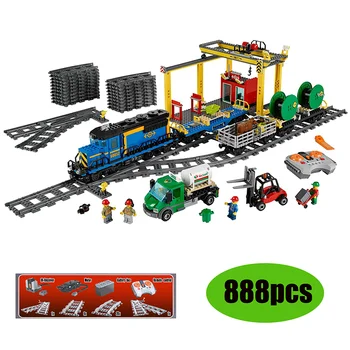 

DHL 02008 City Train Series The Cargo Trai Set Playmobil 60052 Building Blocks Bricks Toys As Compatible lepines Christmas Gifts