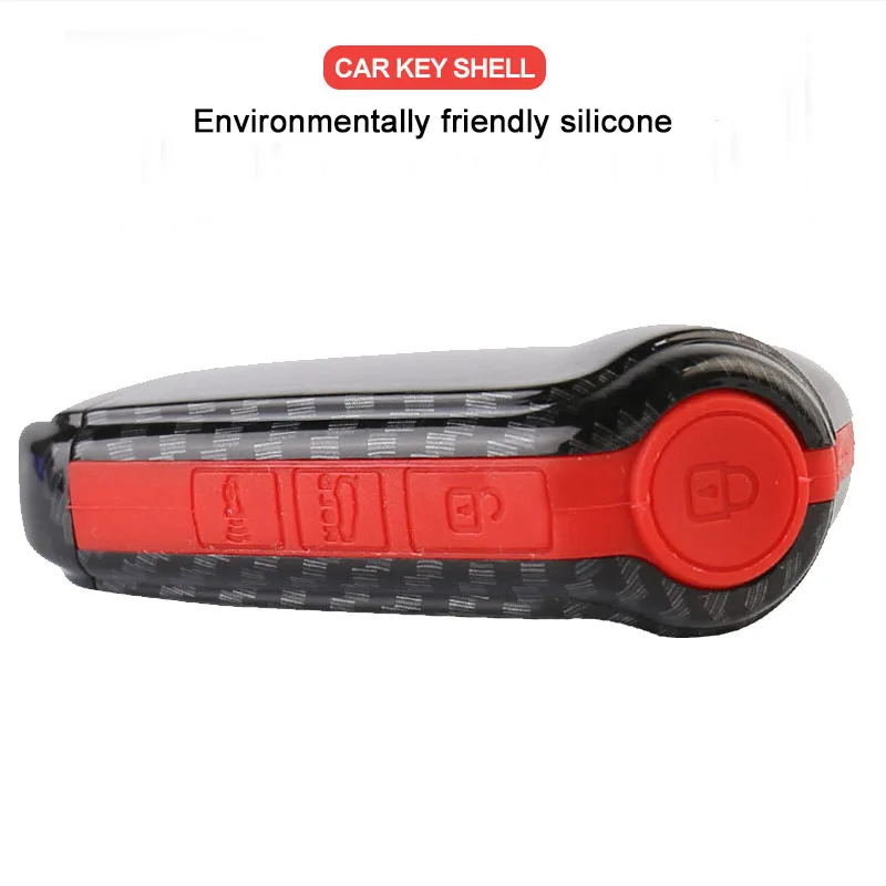 CarbonfiberABSCarSmartKeyCaseCoverKeyHolderFobCaseForKia