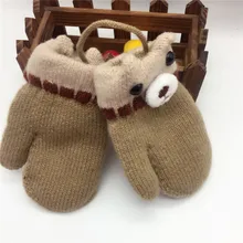 Детские перчатки с рисунками животных из мультфильмов; Милые Утепленные зимние теплые перчатки для мальчиков и девочек; Gant Enfant Hiver Handschoenen; детские перчатки