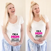 Одежда для беременных с надписью «I'm A Mom What's Your Superpower»; футболки с надписью; летняя футболка для беременных; Женская забавная футболка