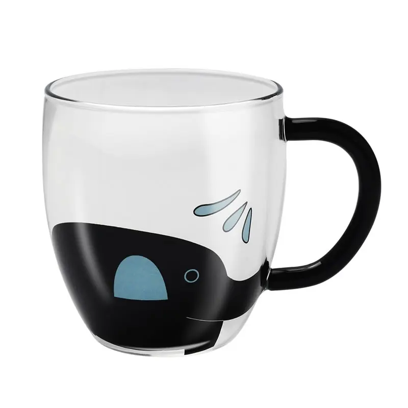 340 мл креативная кофейная кружка милый мультяшный слон кружка для чая пивная кружка стаканы без ножки дорожные чашки для напитков очки подарок друзьям - Цвет: Black