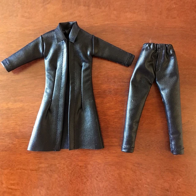 1/12 Female/Male Figure Accessory Leather Windbreaker Coat Pants Two-piece Suit Clothes Model for 6 inches Action Figure 1