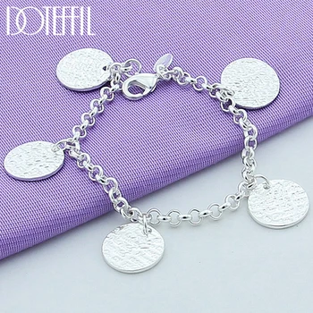 

DOTEFFIL 925 Sterling Silver Five Round Grain Bracelet For Women Fashion Charm Wedding Engagement Party Jewelry