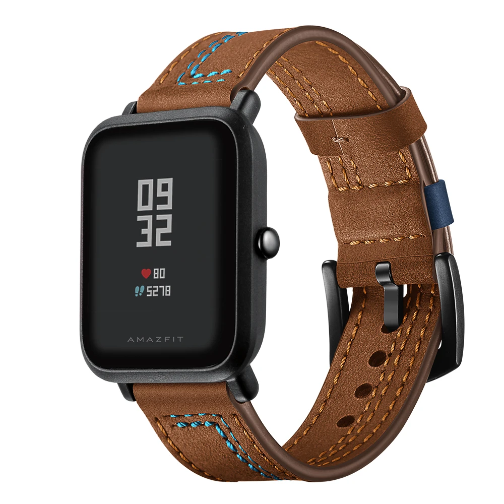 Ремешок из натуральной кожи для Xiaomi Huami Amazfit Bip GTS BIT Lite Youth модный сменный Браслет
