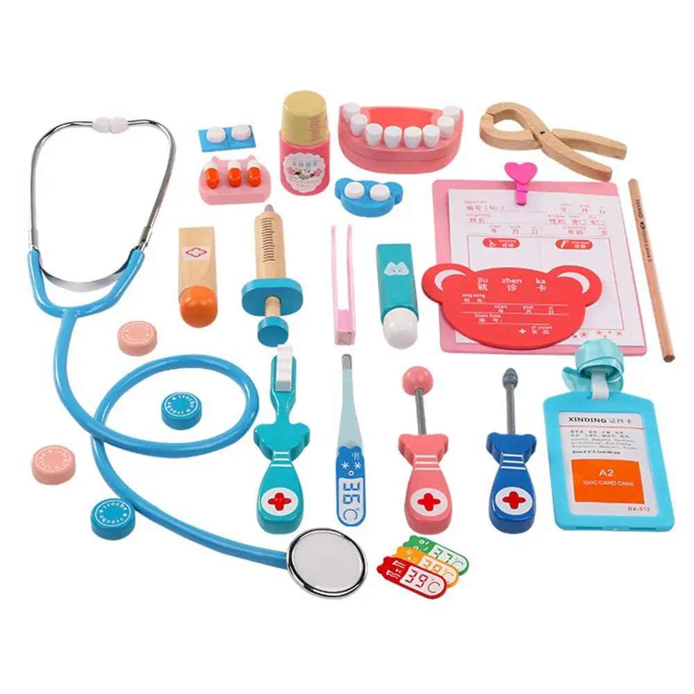 

22PCS Children Pretend Play Doctor Kit with Electronic Stethoscope Doctor Role-play Medical Kit Toys for Boys and Girls