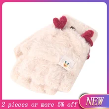 Детские перчатки, новинка года, лидер продаж, для малышей, детей, зимняя теплая вязаная флисовая рукавица С Откидывающейся Крышкой и рисунком оленя, перчатки, перчатки без пальцев,# N4