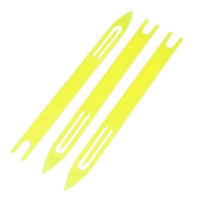 

3 Pcs Yellow Plastic Fishing Net Repair Needle Shuttle Bobbin 8#