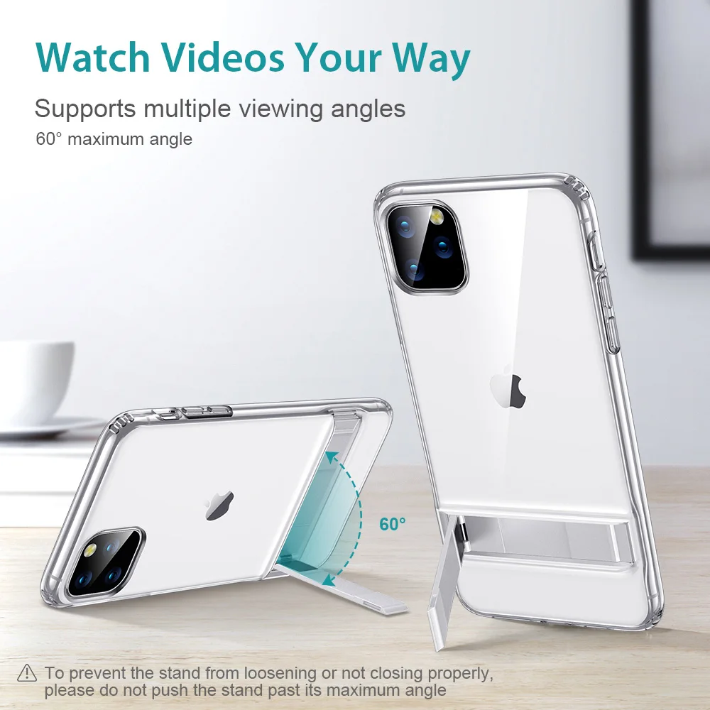 ESR чехол для телефона для iPhone 11 Pro 11Pro Max металлическая подставка вертикальный мягкий чехол-бампер из ТПУ брендовый чехол для iPhone 11