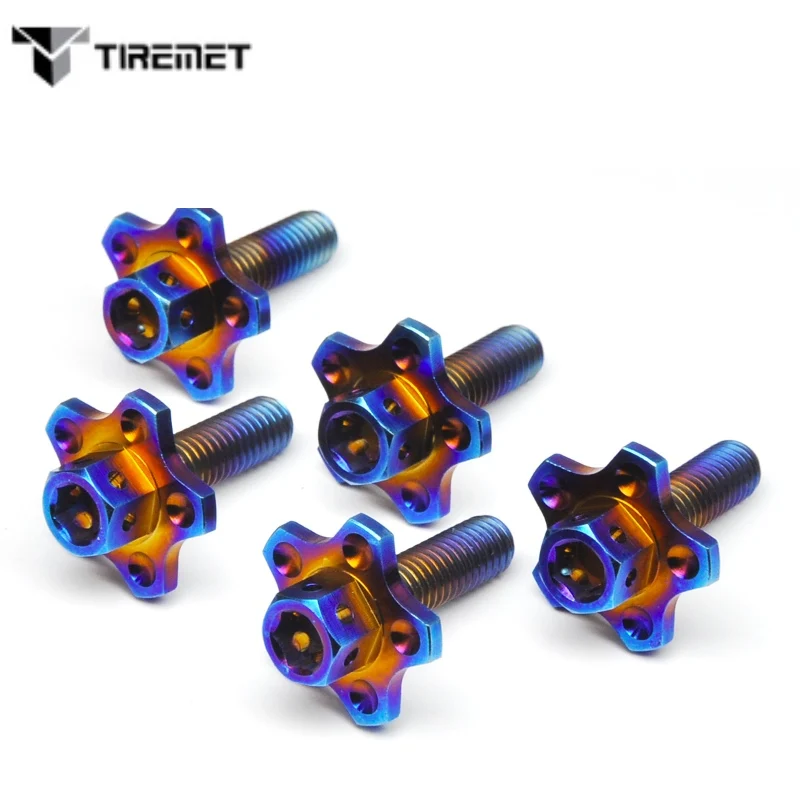 Tiremet 4Pcs M6x20mm titanium Ti Frame License Plate Bolts &amp Nuts Screws Fasteners for Motorcycle Bike GR5 | Обустройство дома
