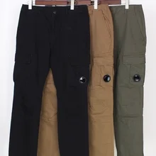 

CP Rinsing Machine Can Side Seam Label Pocket Lens Details Classic Washed Cargo Pants Men's Casual Trousers Korean Fashion