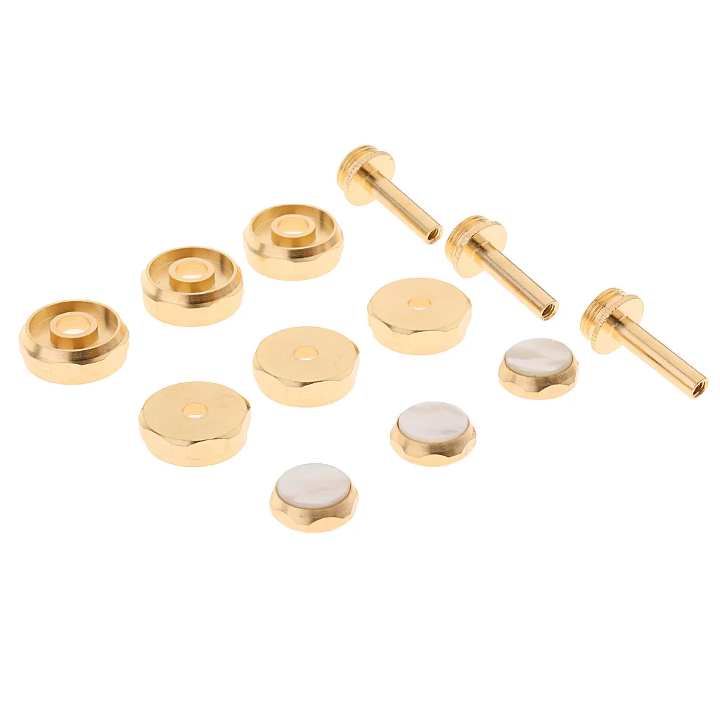 Gold-plated Trumpet Shell Inlaid Buttons Connecting Rod Brass Instrument Parts
