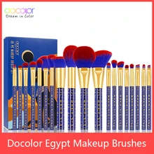 Docolor 19pcs Egypt Makeup Brushes Premium Synthetic Foundation Power Blending Face Powder Eyeshadow Bastet Cat Make Up Brushes