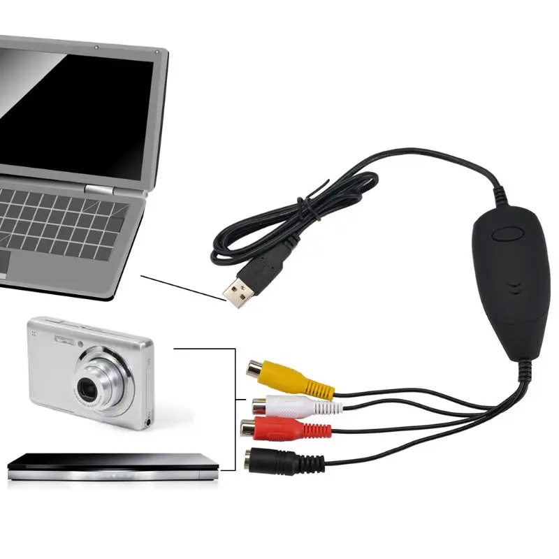 Ezcap170 USB 2,0 видеозахвата V8 Hi8 DVD VHS адаптер DVR рекордер конвертер