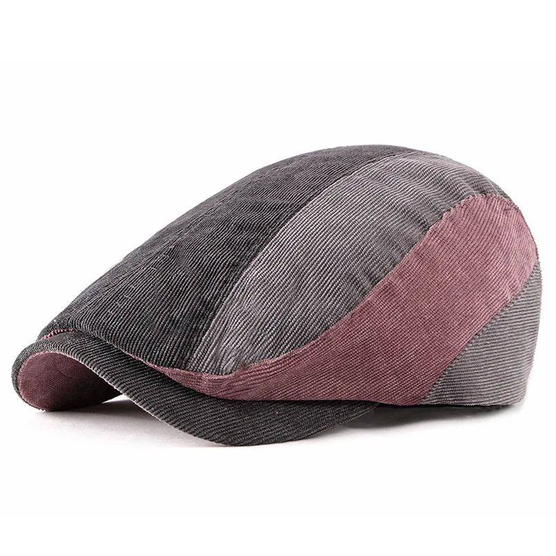 Dark Gray FS, модный Регулируемый берет, кепка s, для улицы, шапки с полями, женские, мужские, в елочку, одноцветные, Плоские береты, шапка, шапка - Цвет: Dark Gray