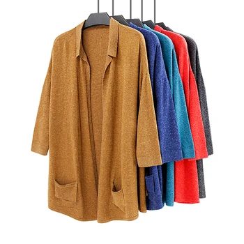 

Women Knitted Long Sleeve Mid-long Sweater Cardigan For Female Women's 2019 Autumn New Overcoat Outwear Coats