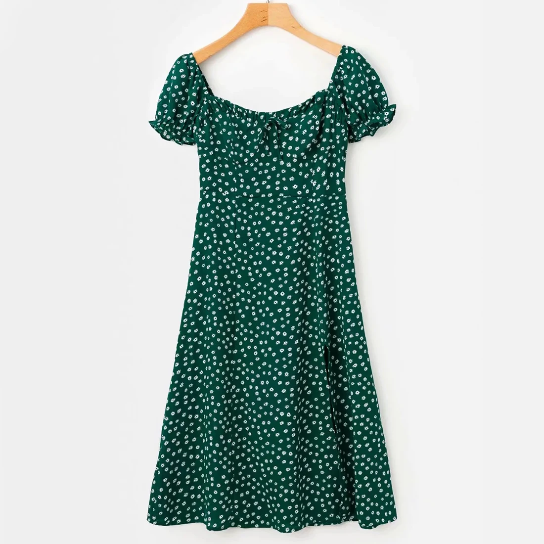 Khalee Yose Summer Polka Dot Long Dress Dark Green Women Dresses Backless Short Sleeve Split Sexy Boho Casual Beach Dress Dresses Aliexpress