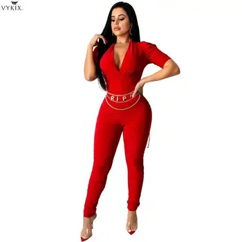 

2020 Summer Women Jumpsuits Short Sleeve V-neck Girl Street Sexy Rompers Night Clubwear Party Bandage Bodycon Elegant One Piece