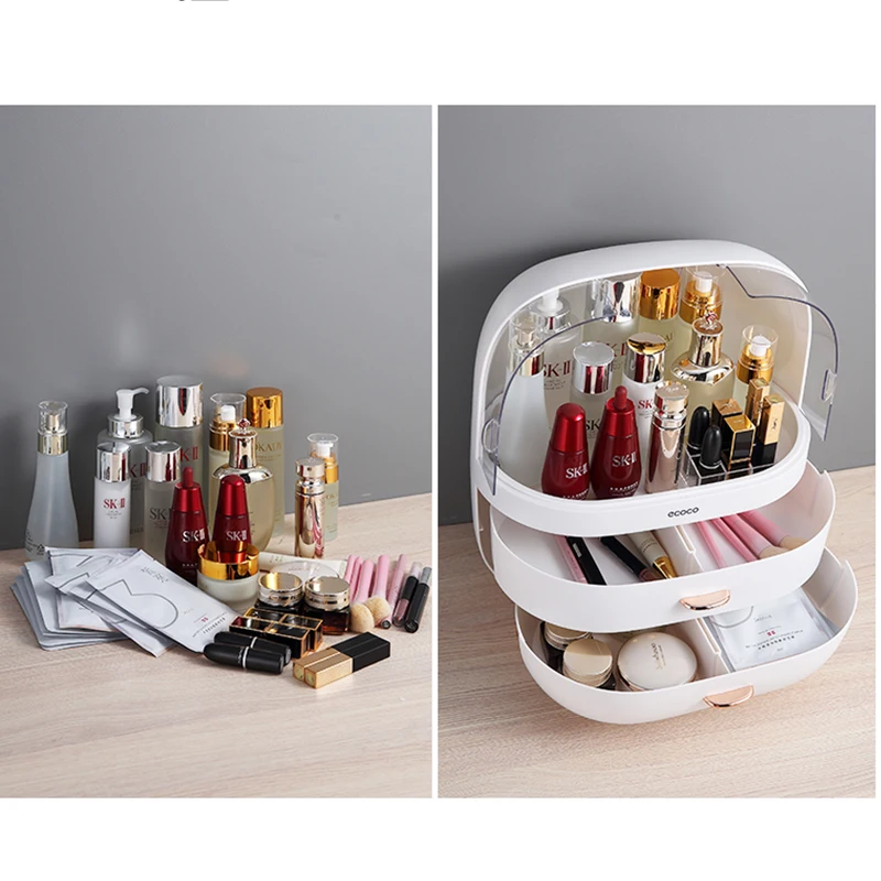 Cosmetic Storage Box Makeup Drawer Organizer Jewelry Nail Polish Make Up Container Desktop Storage Case