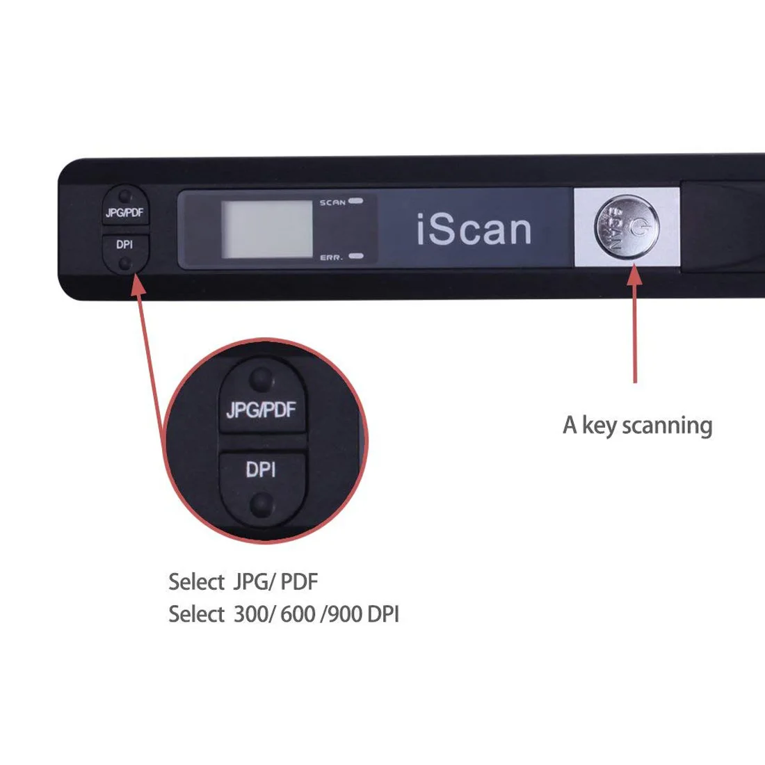  Mini Portable Scanner 900DPI LCD Display JPG/PDF Format Document Image Iscan Handheld Scanner with 