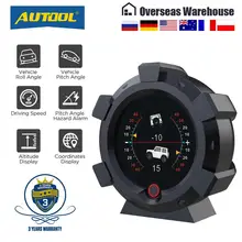 AUTOOL X95-Brújula con inclinómetro, navegador multifuncional velocidad de GPS en PMH KMH, medidor de inclinación de coche, ángulo transportador de latitud y longitud