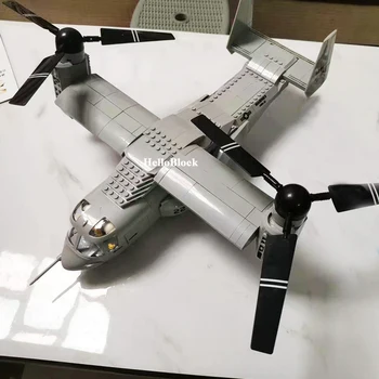 

Military Series Osprey Combat Aircraft Building Block Large Transport Plane 3D Modle Bricks Christmas Gift Toys for children