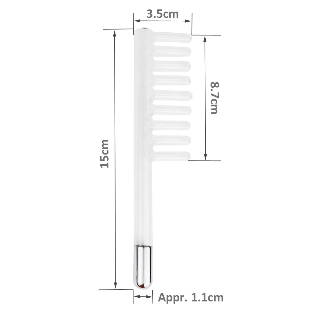 HF High Frequency Electrode Comb 1pc High Frequency Electrotherapy Voilet Wand Acne Treatment Anti Hair Loss Scalp Massage Comb 2