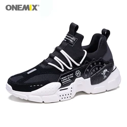 ONEMIX Men Trainers Road Running Shoes Sneakers New Technology Style Leather Damping Comfortable Winter Sports Tennis Shoes