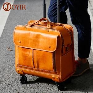 Image for JOYIR Genuine Leather Suitcase for Men Trolley Bri 