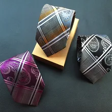 Мужская жаккардовая тканая полосатая рубашка с узором пейсли для свадебной вечеринки узкий галстук на шею аксессуар из полиэстера 8 см Шелковый деловой галстук