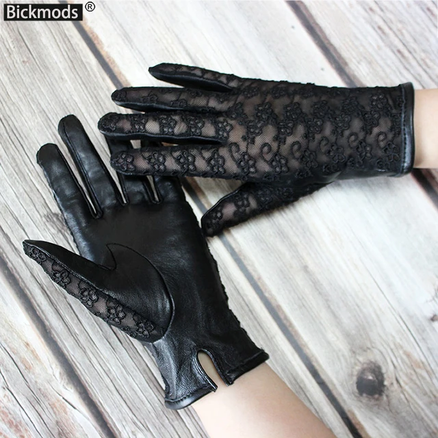 Leather Half Finger Gloves Women's Short Thin Section Unlined Spring and  Autumn Motorcycle Riding Ladies Driving Fingerless - AliExpress