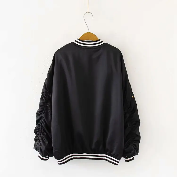 

D30-xl20339 Europe And America Fashion New Style Embroidered My Little Pattern Loose-Fit Jacket WOMEN'S Coat