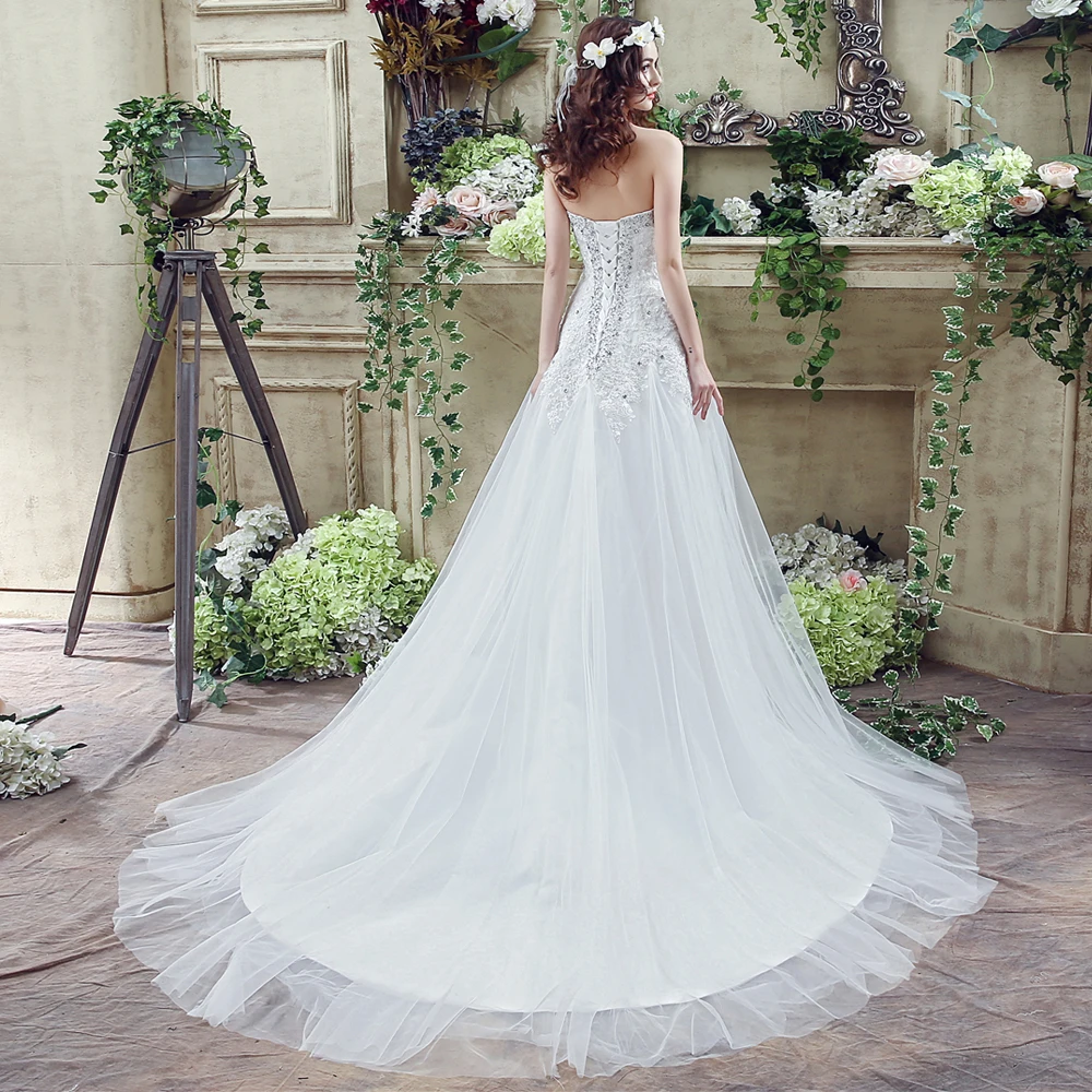 ANGELSBRIDEP-Real-Photo-Crystal-Lace-Applique-Strapless-Beach-Wedding-Dresses-Fashion-Lace-up-Chapel-Train-Wedding (1)