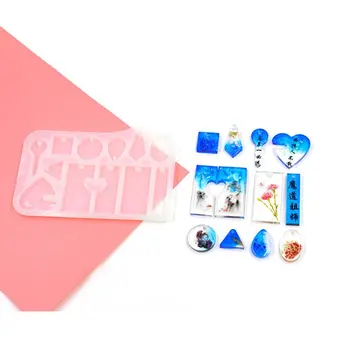 

DIY All Shape Jewelry Pendant Squrare Teardrop Oval Gemstone Pendant Resin Mold