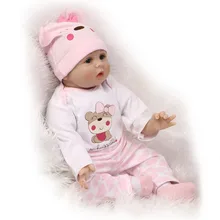 55 см кукла для новорожденных, для детей, для девочек, Реалистичная кукла-Реборн, милая кукла, розовый, подарок на день рождения, кукла-Реборн, силиконовая, inteiro