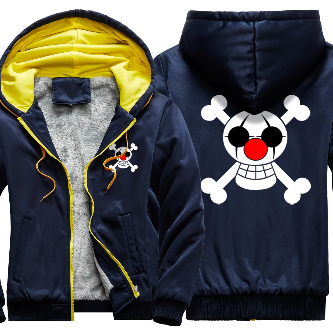 

One Piece Cartoon Camouflage Raglan Thicken Jackets Mens Keep Warm Wool Liner Coats Leisure Harajuku Tops Zipper Retro Homme