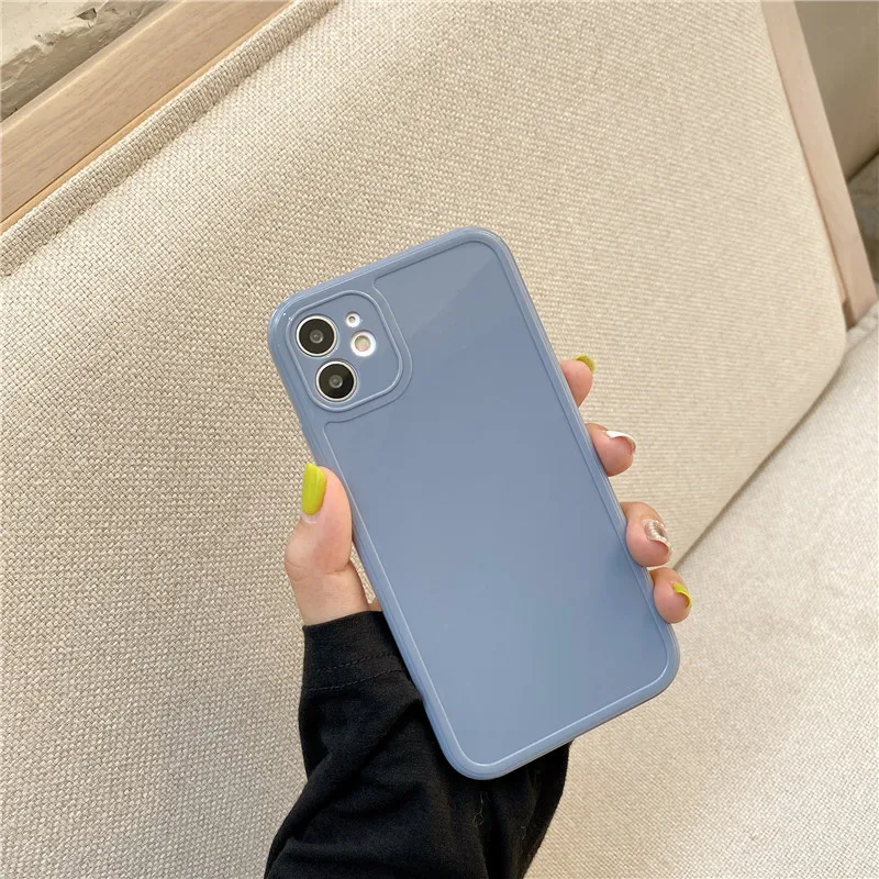 Candy Colors Phone Case For iPhone 11 Pro Max 7 8 Plus X XR XS Max Three-dimensional Square Frame Shockproof Back Cover Coque